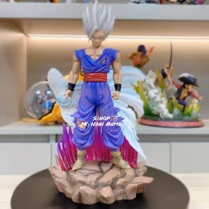 (Mô hình Dragon Ball) Son Gohan Beast tóc trắng phiên bản đặc biệt khoác áo choàng siêu cool (có LED) cao 37,5cm