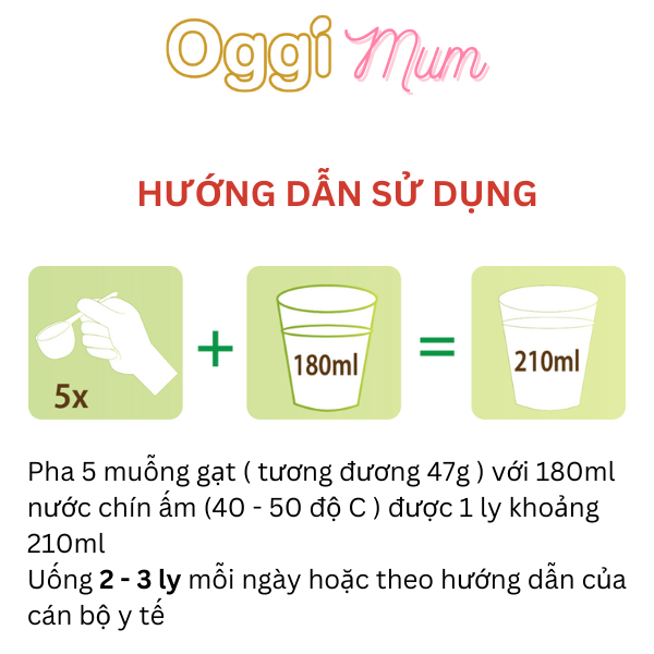 Sữa bột Oggi Mum 900g giúp thai kì khỏe mạnh - VitaDairy
