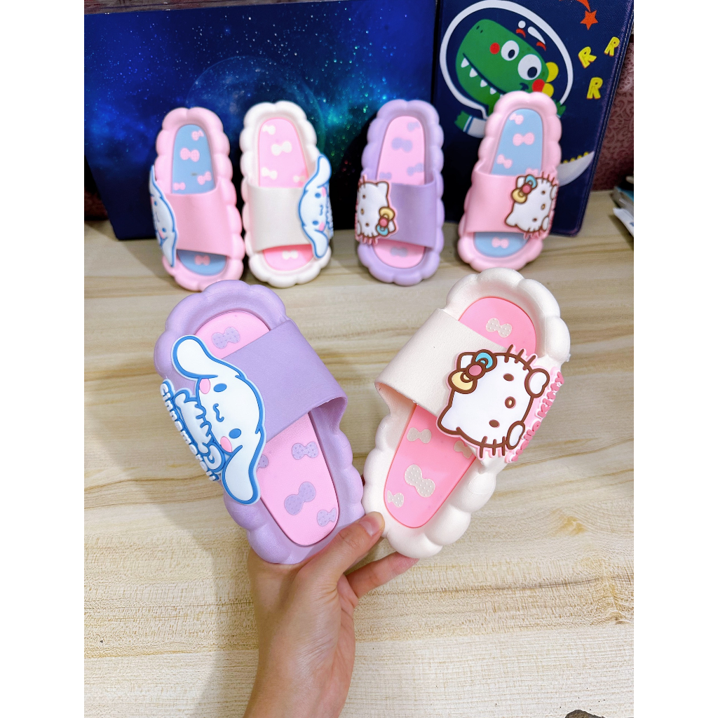 Sz24-37 Dép bé gái hoạ tiết mèo/thỏ đáng yêu. Chất nhựa Eva cao cấp, chống trơn trượt