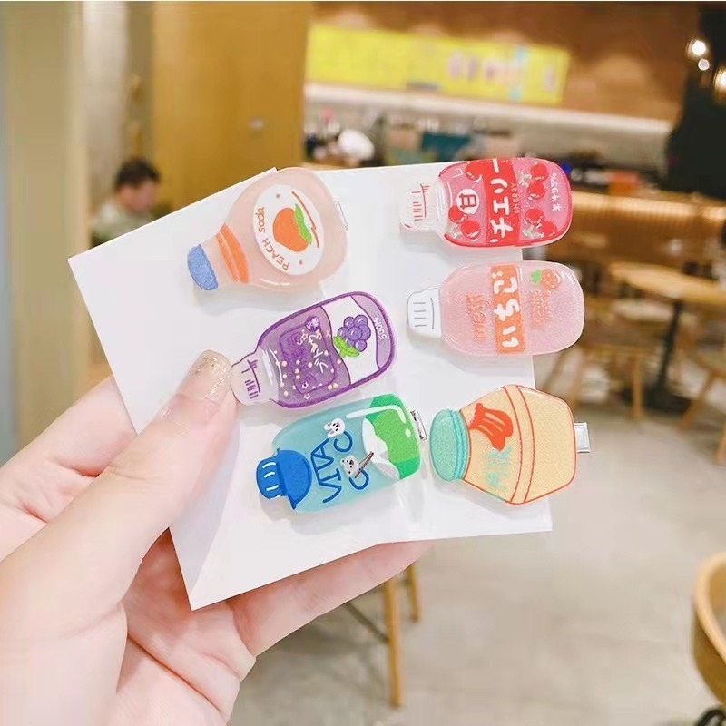 Kẹp Tóc Hình Bình Nước Ngọt Hoạt Hình Dễ Thương Cho Bé Gá