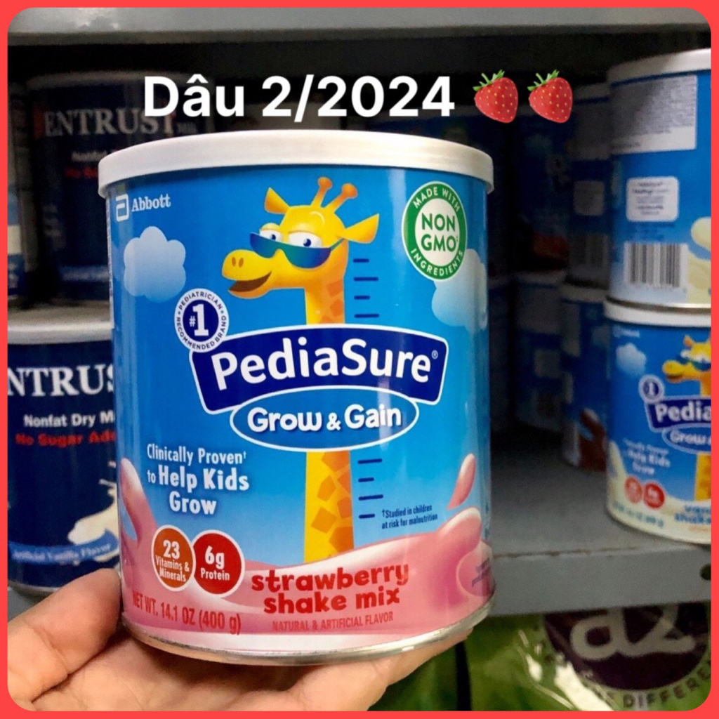 ❤️ [Quận 3] [Date T4/2024] Sữa Bột Pediasure Dâu Grow Gain DHA 400g Mỹ Chuẩn xịn tăng chiều cao cân nặng