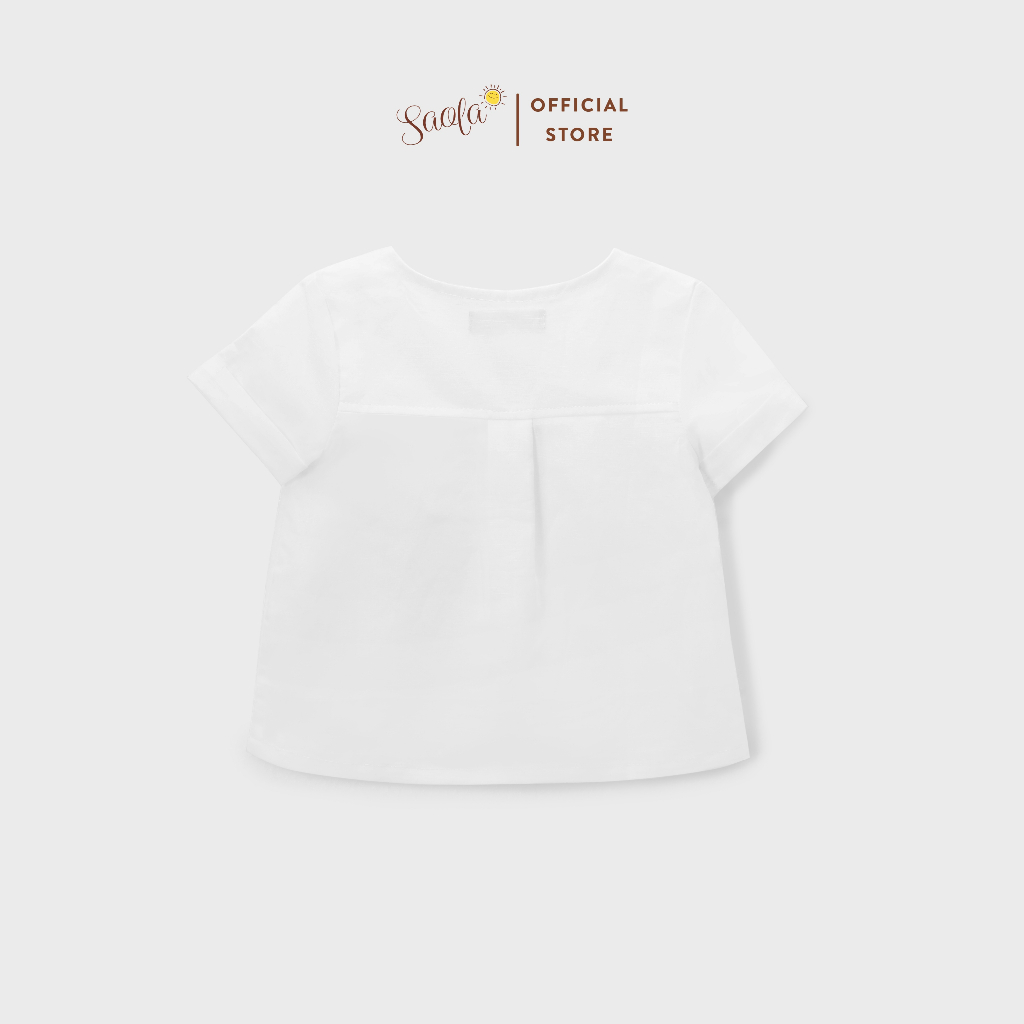 Áo Đi Học Cho Bé Trai Áo Sơ Mi Cổ Tròn Tay Ngắn Chất Linen Cho Bé Từ 9-25Kg - VENTI SHIRT - TOL006 - SAOLA KIDS CLOTHING