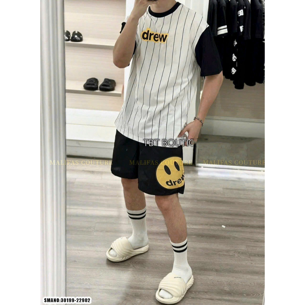 Bộ Cộc Nam Hình Mặt Cười Kẻ Sọc Siêu Đẹp - Bộ Hè Nam Hàng Cao Cấp Phong Cách Cháy Phố 2023