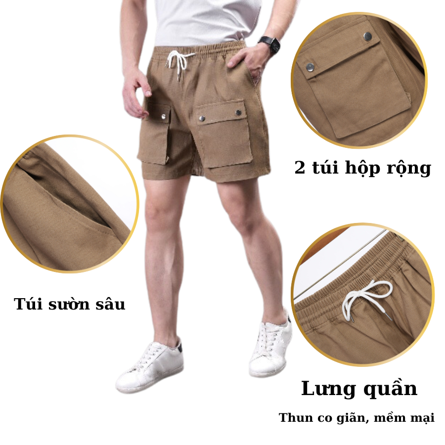Quần Short Nam Kaki Túi Hộp SUNDEE Fashion From Dáng Năng Động Hàn Quốc