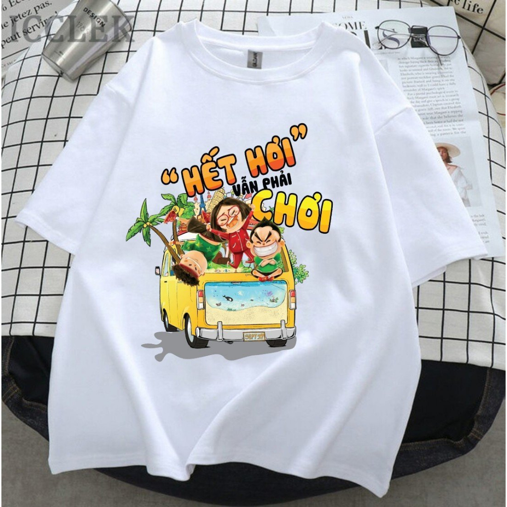 áo nhóm DÙ HẾT HƠI VẪN PHẢI CHƠI- áo đi biển-áo gia đình 3 người chất cotton mịn mát giá sĩ