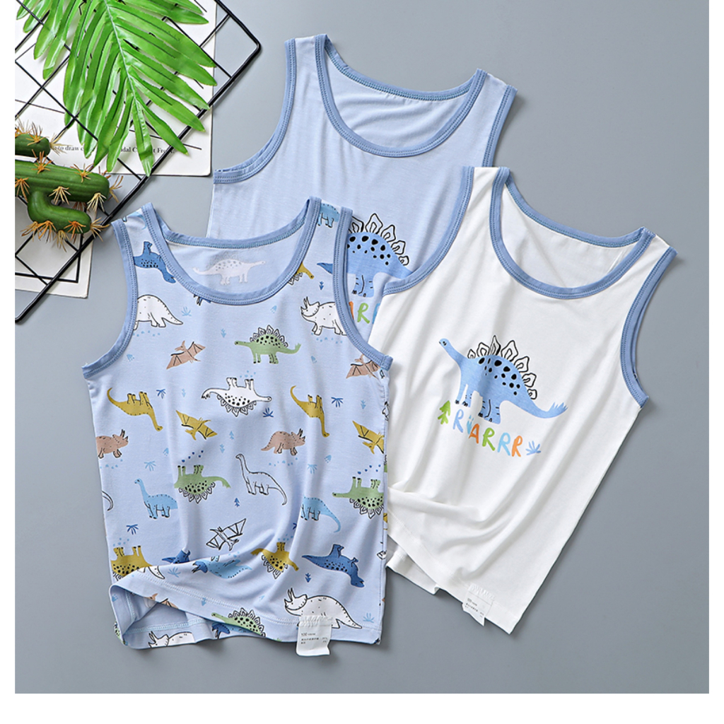 COMBO 3 Áo sát nách chất cotton Lạnh mùa hè hãng MAMDADKIDS cho bé Trai