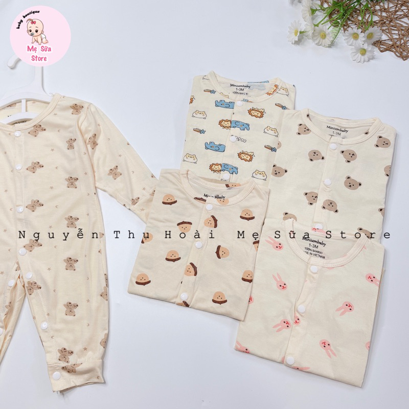 Sleepsuit chất petit siêu mát cùng hoạ tiết hàn quốc cho bé trai/bé gái