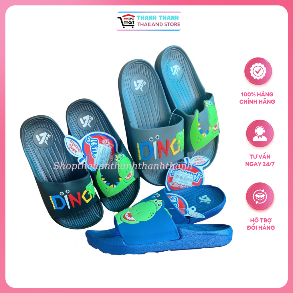 Dép Quai Ngang Bé Trai RED APPLE 2661 Chính Hãng Thái Lan Hình Khủng Long - Thanh Thanh Store