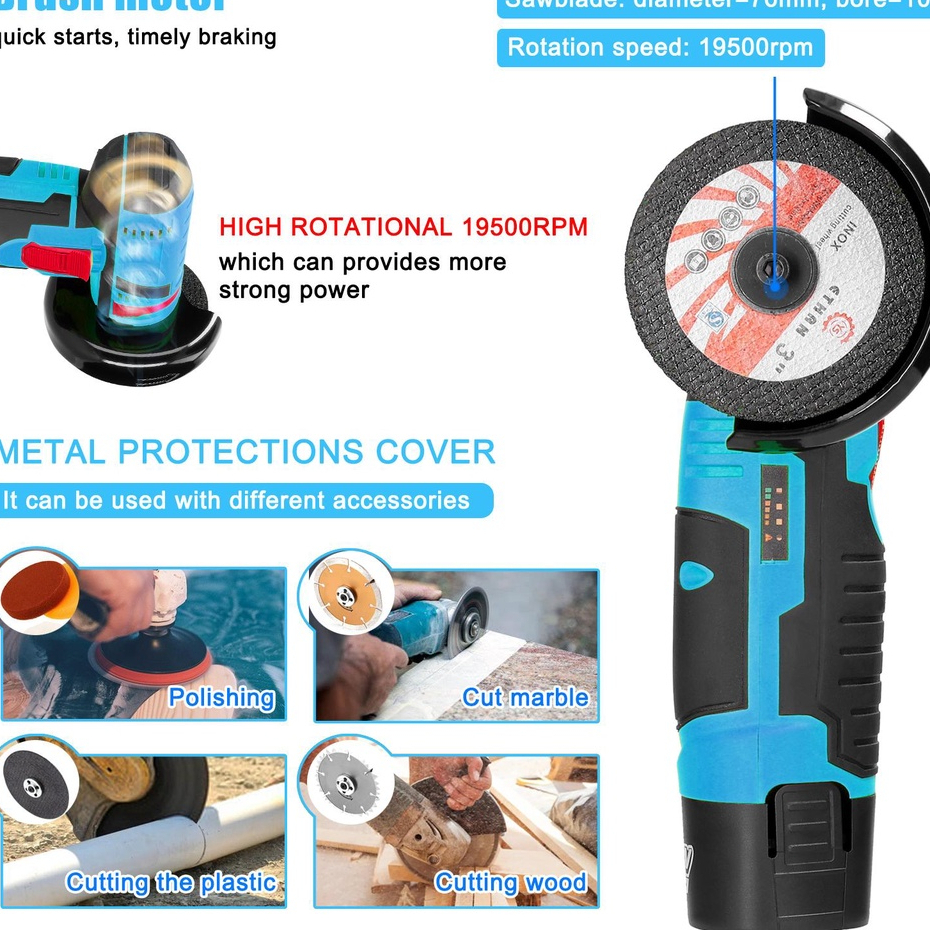 MONQIQI Máy Mài Điện Cầm Tay Mini Đa Năng 19500rpm