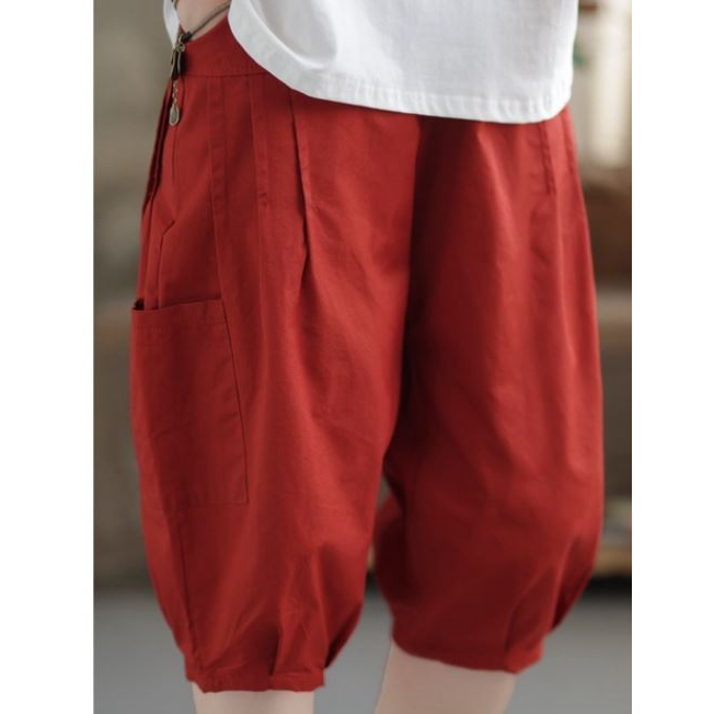 Quần kaki ngố nữ màu nầu, đen, đỏ đủ size 90kg Mã KK2