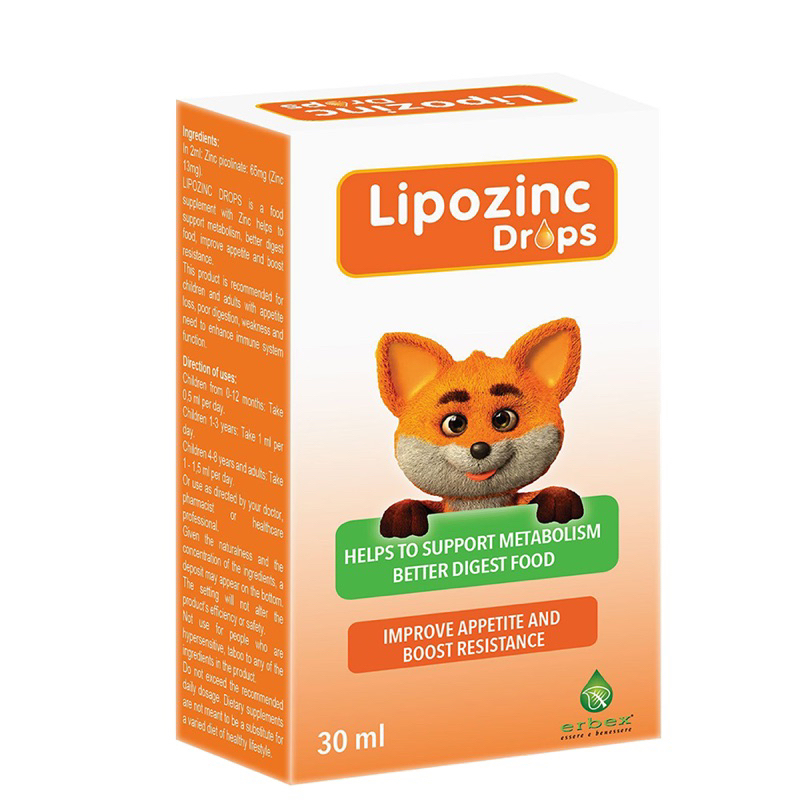 Lipozinc lọ 30ml, nhỏ giọt cho trẻ sơ sinh