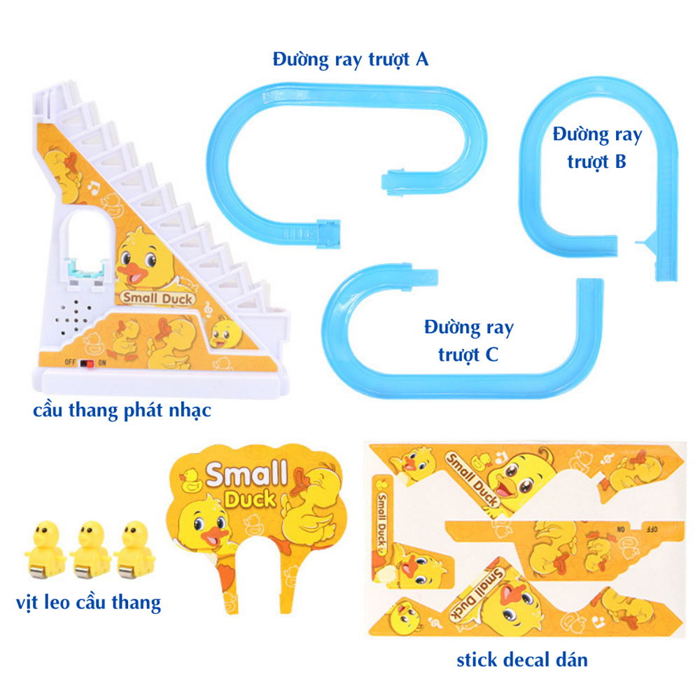 Đồ chơi vịt leo cầu thang - Đồ chơi cho bé có nhạc, đèn vui nhộn
