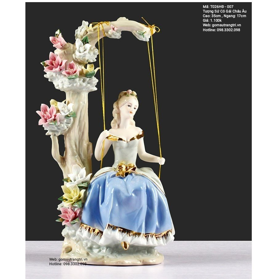 Tượng Sứ Cô Gái Châu Âu