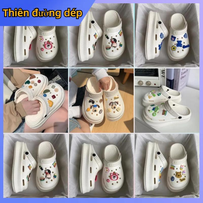 Dép bánh mì nữ, đế dép dày 4.5CM siêu dày, mẫu mới nhất năm 2023, có thể tự do DIY, chất liệu EVA