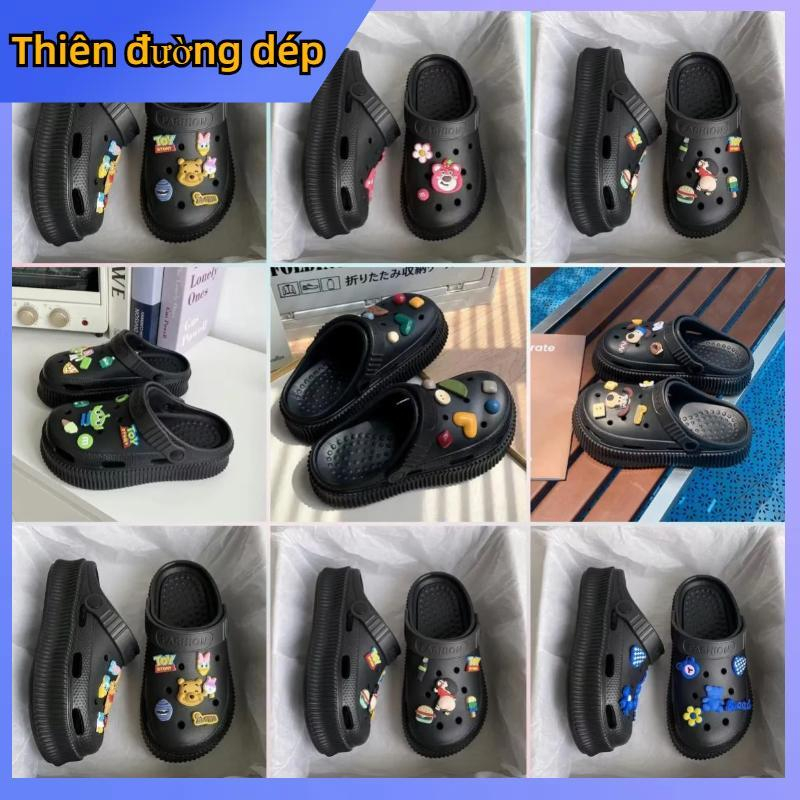 Dép bánh mì nữ, đế dép dày 4.5CM siêu dày, mẫu mới nhất năm 2023, có thể tự do DIY, chất liệu EVA