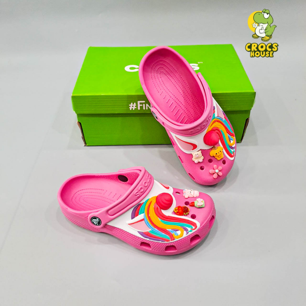 Dép sục classic unicorn sừng màu hồng sen , màu trắng cho bé gái - Nhà Cá Sấu