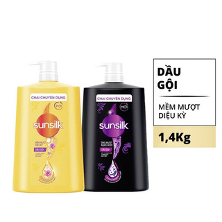 Dầu gội Sunsilk 1.4kg màu vàng và màu đen làm sạch và mềm mượt tóc gấp 5 lần, cho mái tóc ngát hương suốt 48h