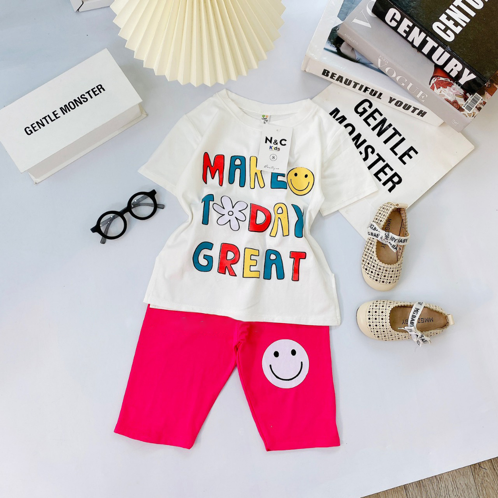 Đồ bộ bé gái quần đùi 3 Màu có size đại mát mẻ mùa hè