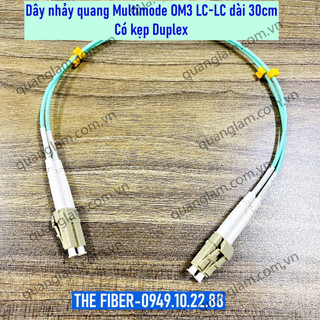 Dây nhảy quang multimode om3 lc-lc lc/pc-lc/pc có kẹp duplex - chiều dài 30cm