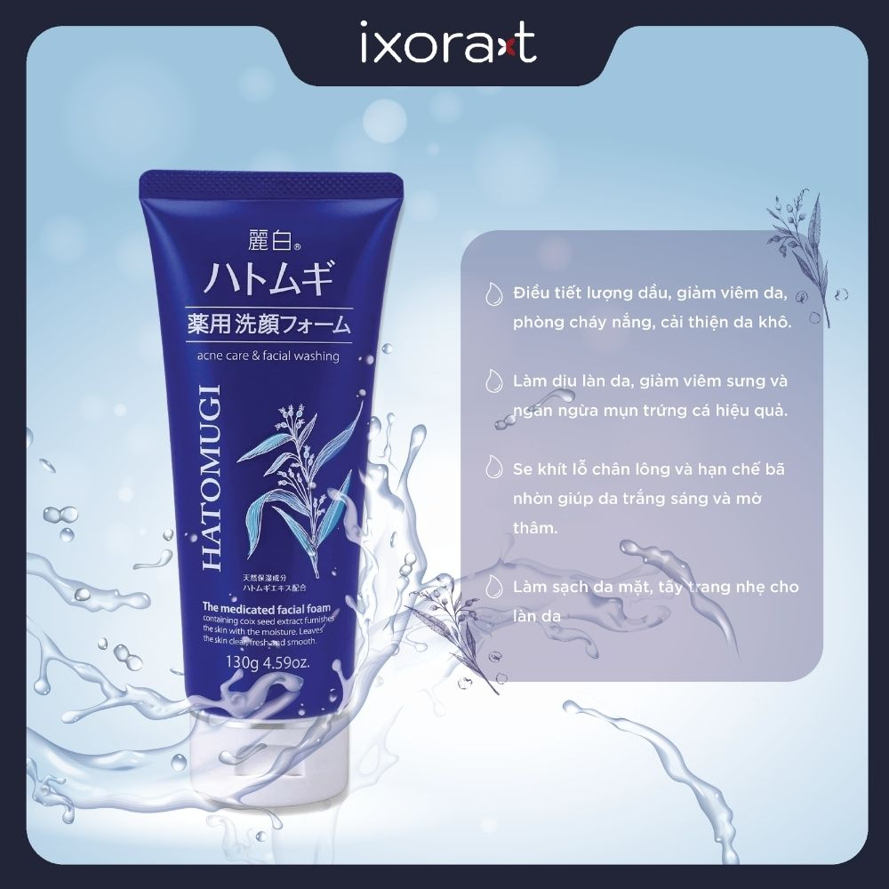 Sữa rửa mặt Ý Dĩ Hatomugi dưỡng ẩm Moisturizing & Facial Washing 130g &170g