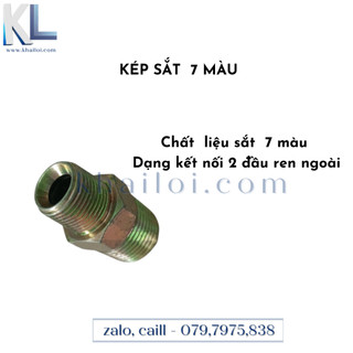 Kép sắt 7 màu -Nối hai đầu ren ngoài sắt thủy lực