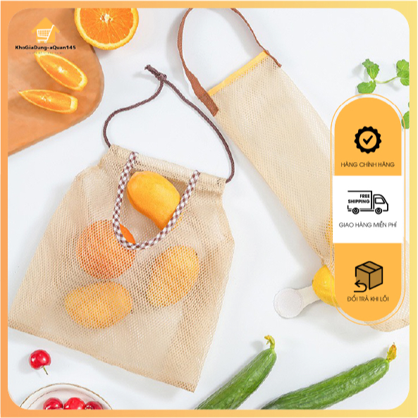 Túi lưới đa năng tiện dụng đựng hành tỏi rau củ quả, đựng mỹ phẩm, thực phẩm