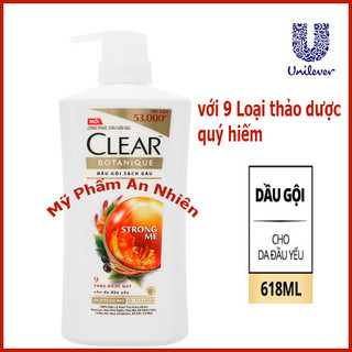 Dầu gội Clear thảo dược 630g giúp da đầu sạch gàu với 9 loại thảo dược.