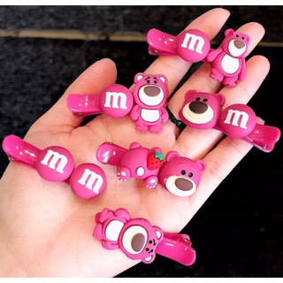 Kẹp tóc mái hình gấu dâu hồng sen lotso