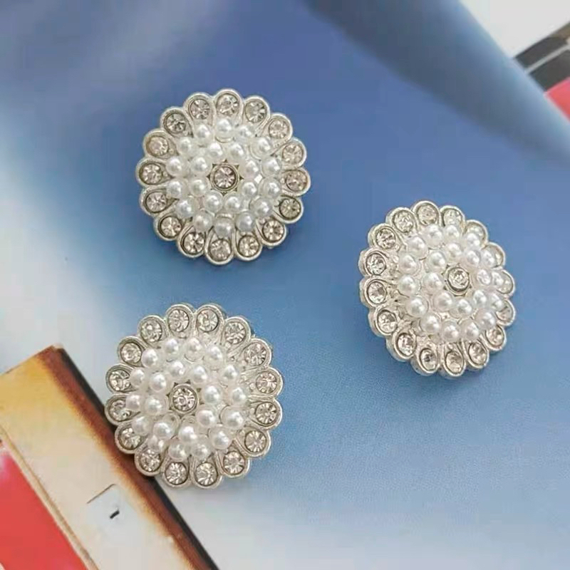 Khuy  áo kim loại ngọc viền đá cao cấp 1.75cm và 1.9cm/ MS91907