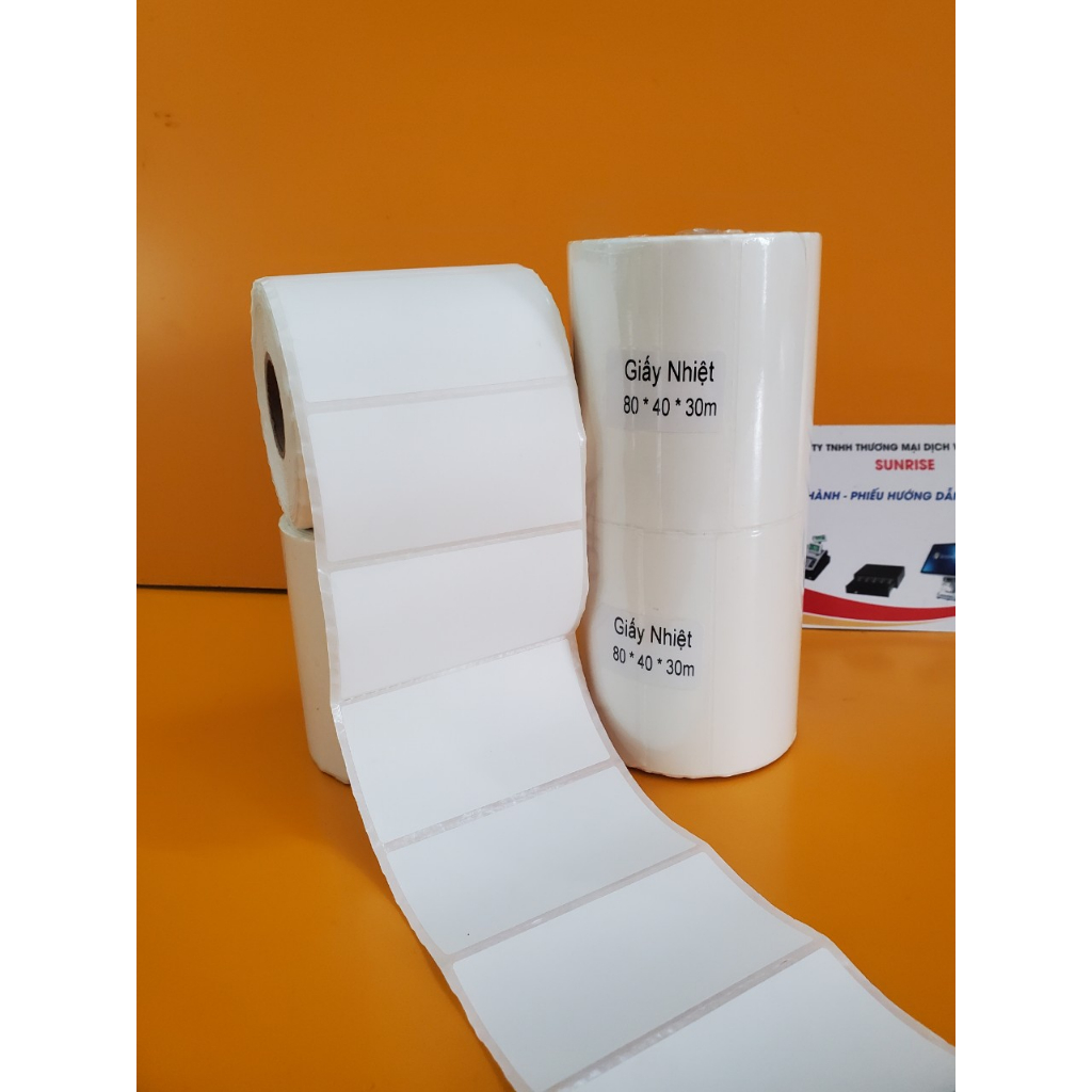 Decal in tem nhãn 80x40 mm giấy in có lớp dán 8x4 tem mã vạch  8x4cm Tem 80*40