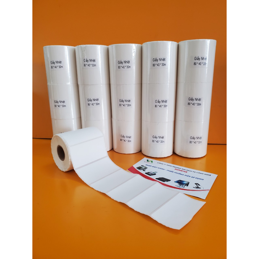 Decal in tem nhãn 80x40 mm giấy in có lớp dán 8x4 tem mã vạch  8x4cm Tem 80*40