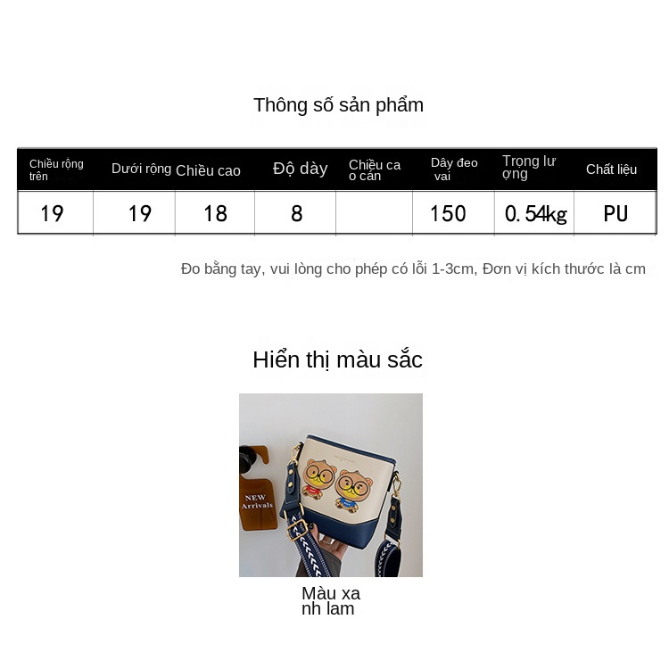Túi Đeo Vai Bill Bear dễ thương và thoải mái | phong cách túi đeo chéo và Túi tote beibaobao gấu