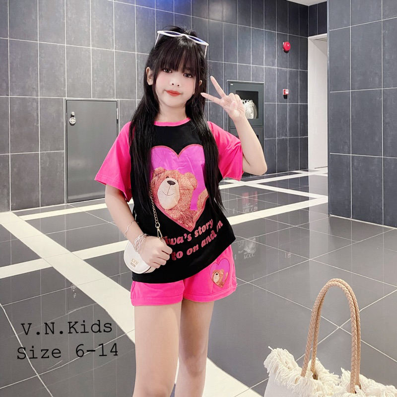 Bộ gấu ❤️ xinh xỉu cho Bé đón hè size đại 17kg - 42kg