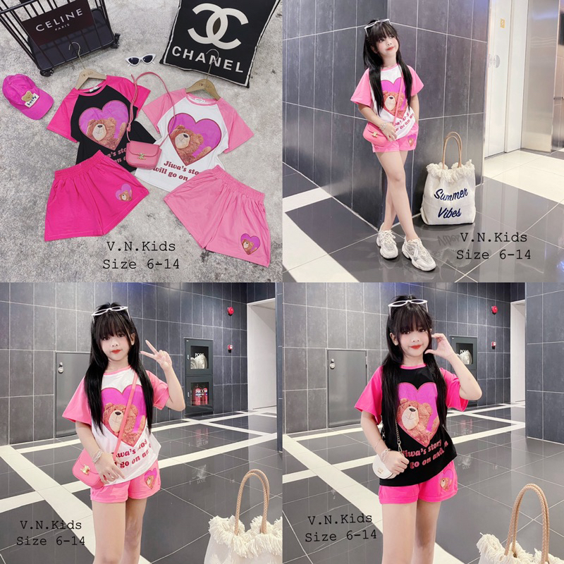 Bộ gấu ❤️ xinh xỉu cho Bé đón hè size đại 17kg - 42kg