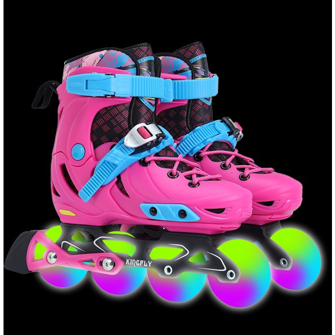 Giày Patin trẻ em người lớn Kingfly W198 ,  bánh cao su, bánh sáng
