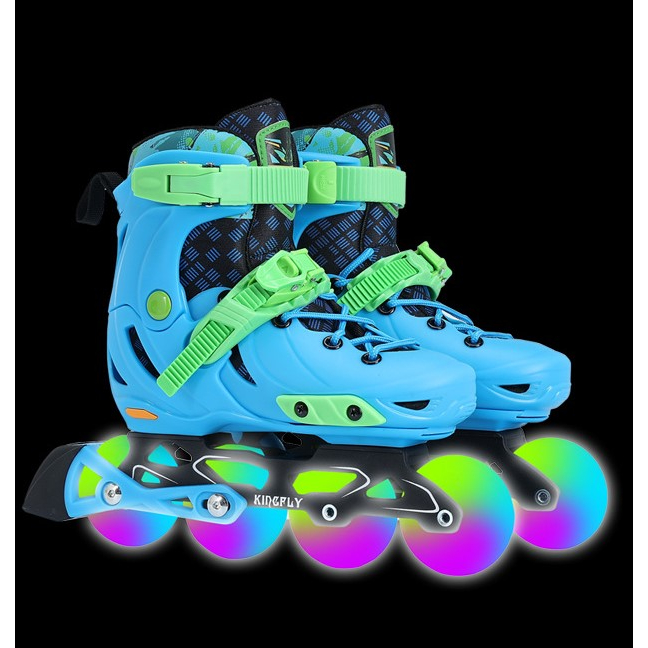 Giày Patin trẻ em người lớn Kingfly W198 ,  bánh cao su, bánh sáng