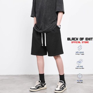 Quần Short Đùi Trơn unisex BLACK OF EXIT Basic nam nữ thể thao oversize Hàn Quốc Ulzzang