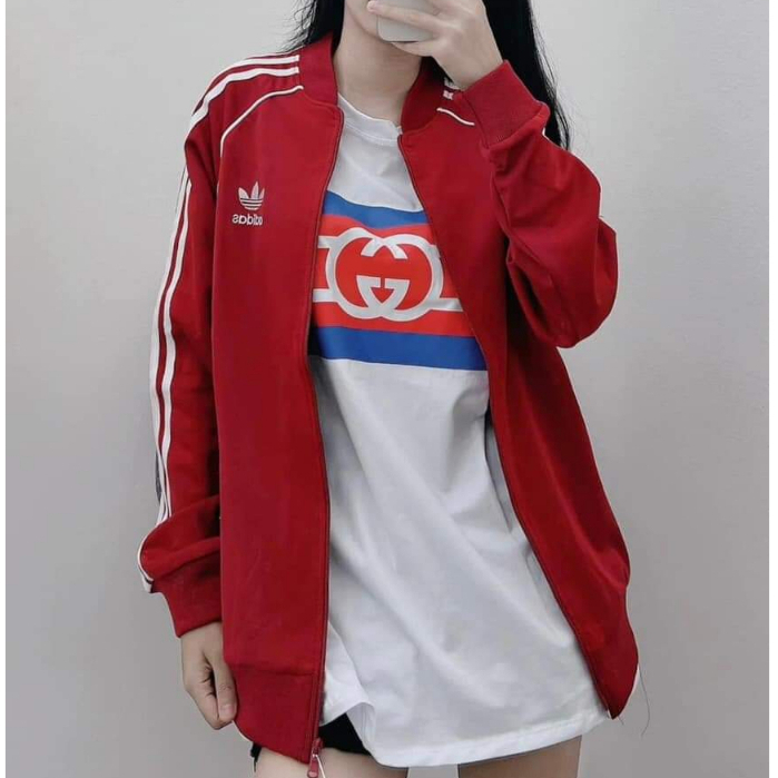 Áo Khoác Bomber Adidas Thể Thao Nam Vải Thun Nỉ Dày Co Giãn Khóa Chống Nước Áo Khoác 3 Sọc