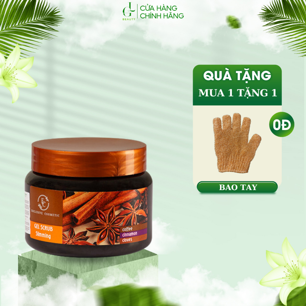 Tẩy tế bào chết toàn thân Exclusive Belarus chiết xuất quế hồi và cafe 380ml