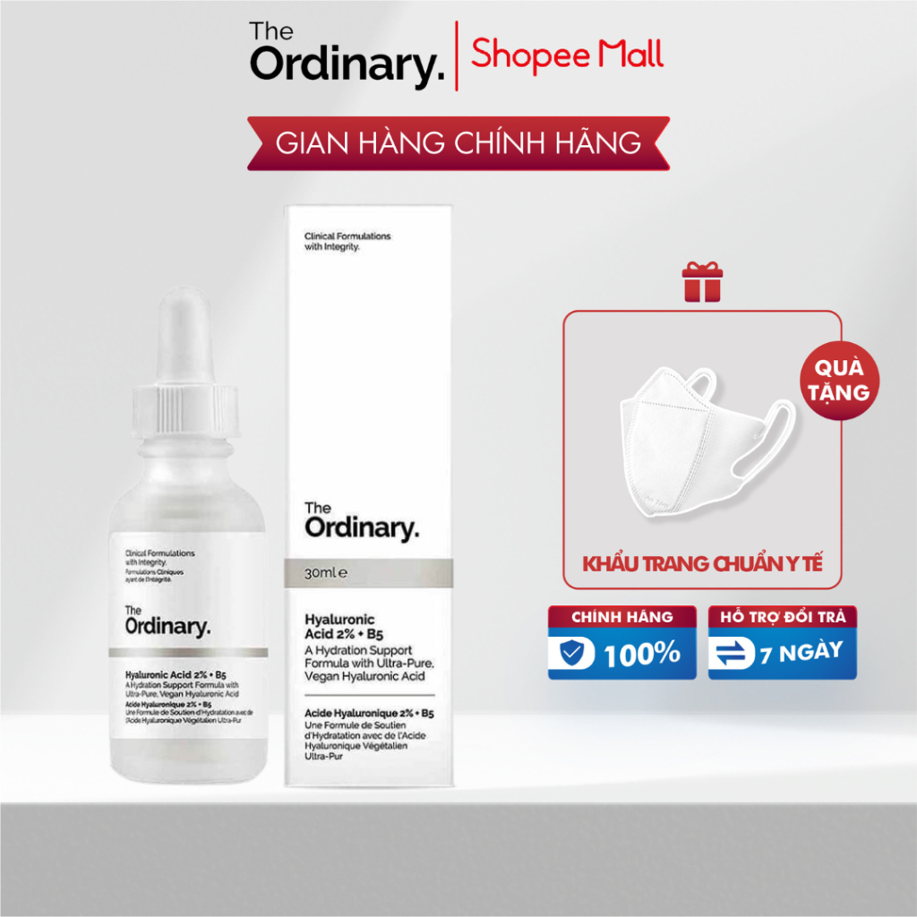 Serum The Ordinary Hyaluronic Acid 2% + B5 Cấp Nước, Phục Hồi Da Dung Tích 30ml Chính Hãng.