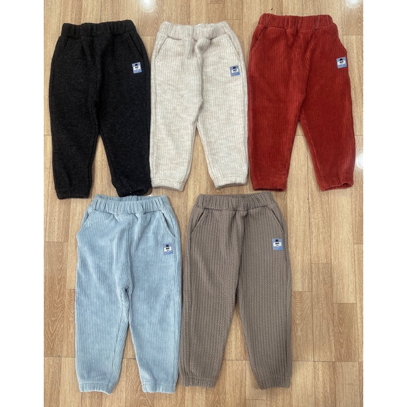 Quần jogger nhung bé gái xuất Hàn