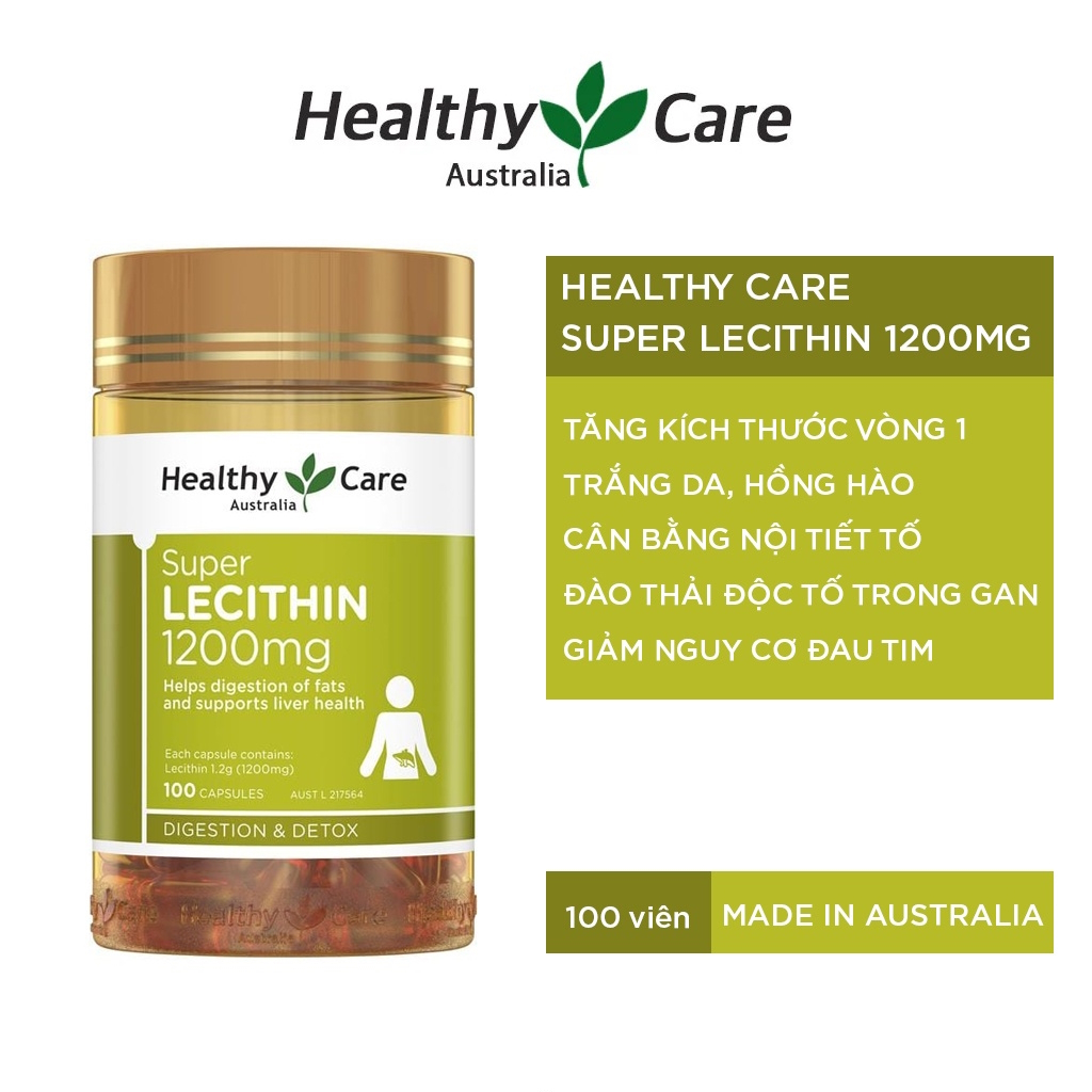 Mầm đậu nành điều hòa nội tiết Healthy Care Super Lecithin 100 viên