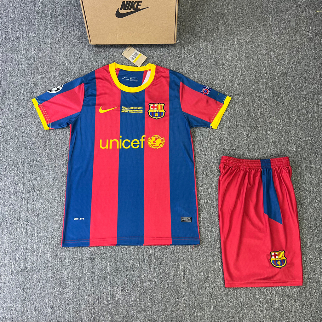 Bộ áo bóng đá BARCA RETRO 2011 VÔ ĐỊCH C1 CÚ ĂN 3