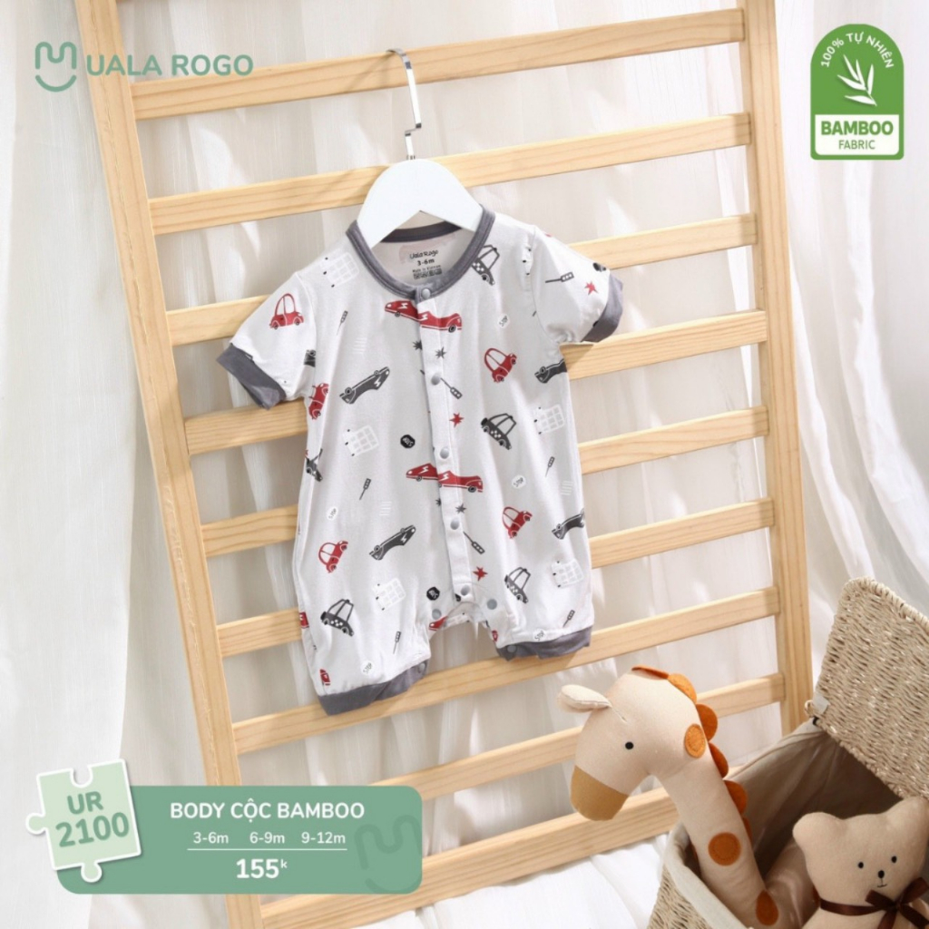 Body cộc tay mùa hè cho bé trai bé gái hãng ularogo chất liệu sợi tre cức mát cho bé
