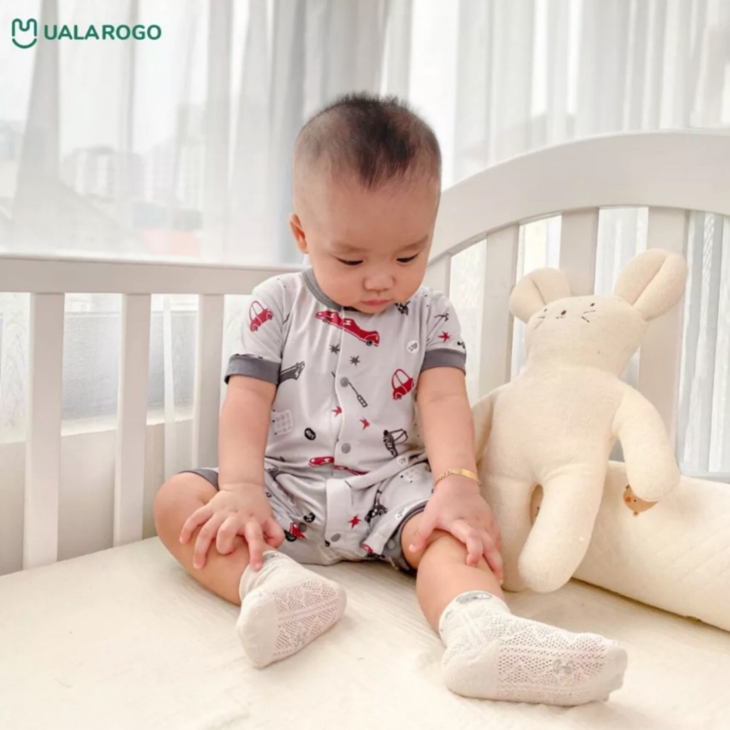 Body cộc tay mùa hè cho bé trai bé gái hãng ularogo chất liệu sợi tre cức mát cho bé