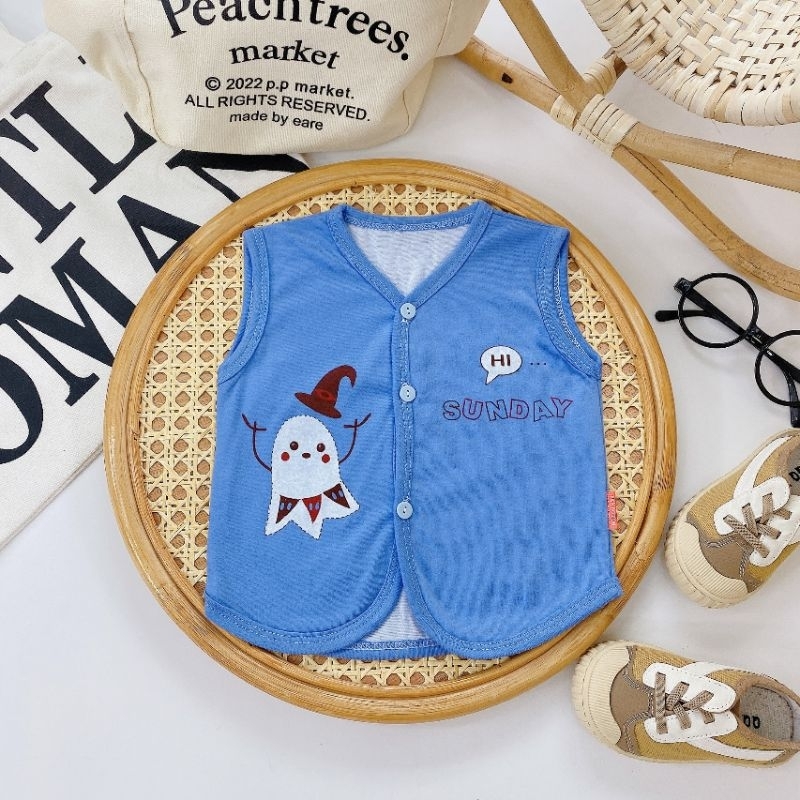 Áo Gile Sơ Sinh Vải Cotton 2 Lớp Cho Bé 3-10kg