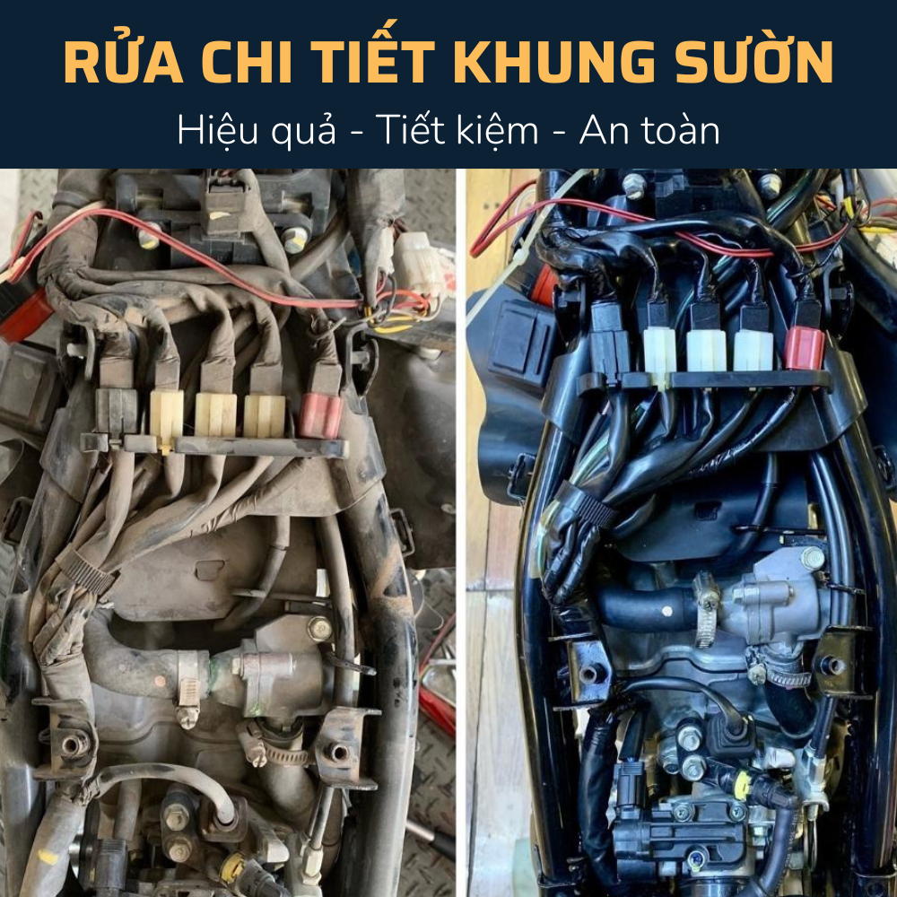 Dung dịch vệ sinh lốc máy, đầu bò xe máy, nhông sên UNITECH - Tẩy sạch nhớt, gỉ sét, vết bẩn dính lâu ngày