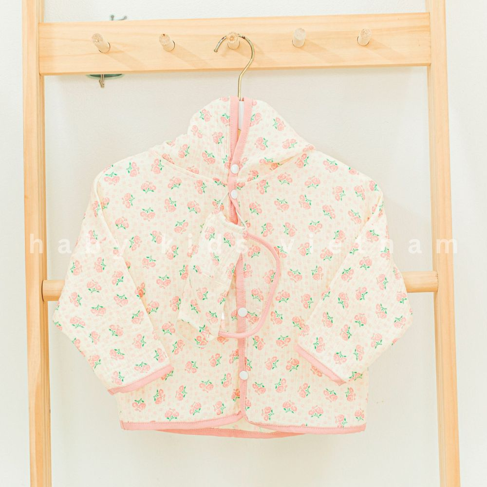 Áo khoác chống nắng xô muslin có mũ kèm khẩu trang chống bụi cao cấp HABY KIDS