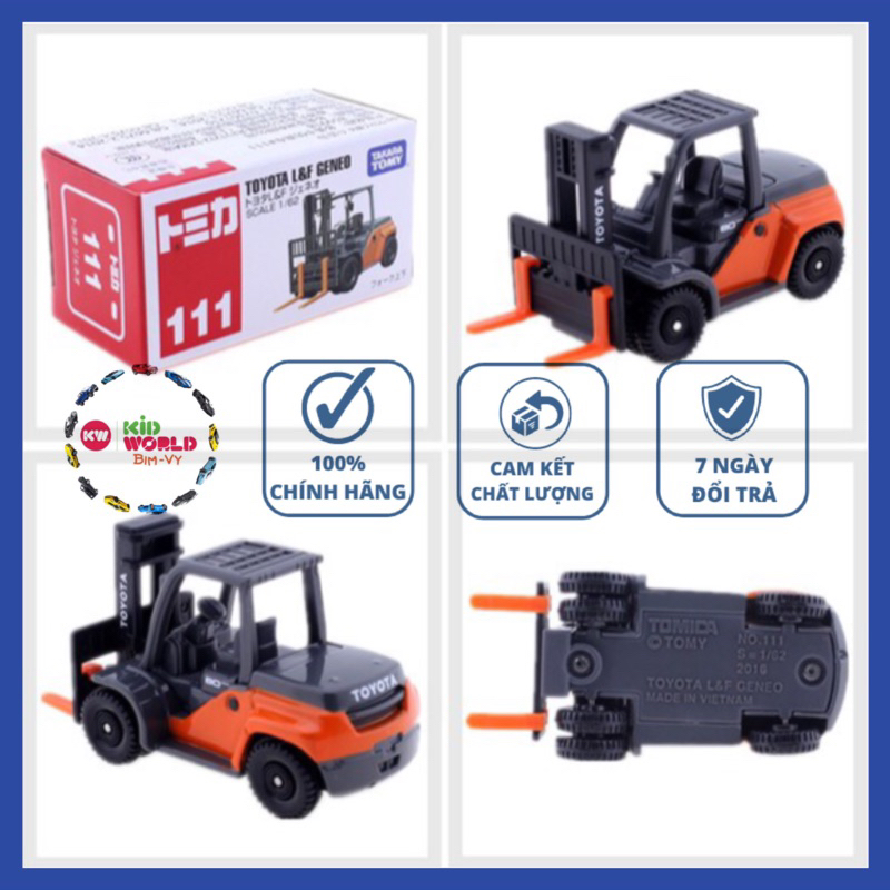 Xe mô hình Tomica Box Tải cần cẩu Toyota L&F Geneo. MS: 851. Tỷ lệ 1:62.
