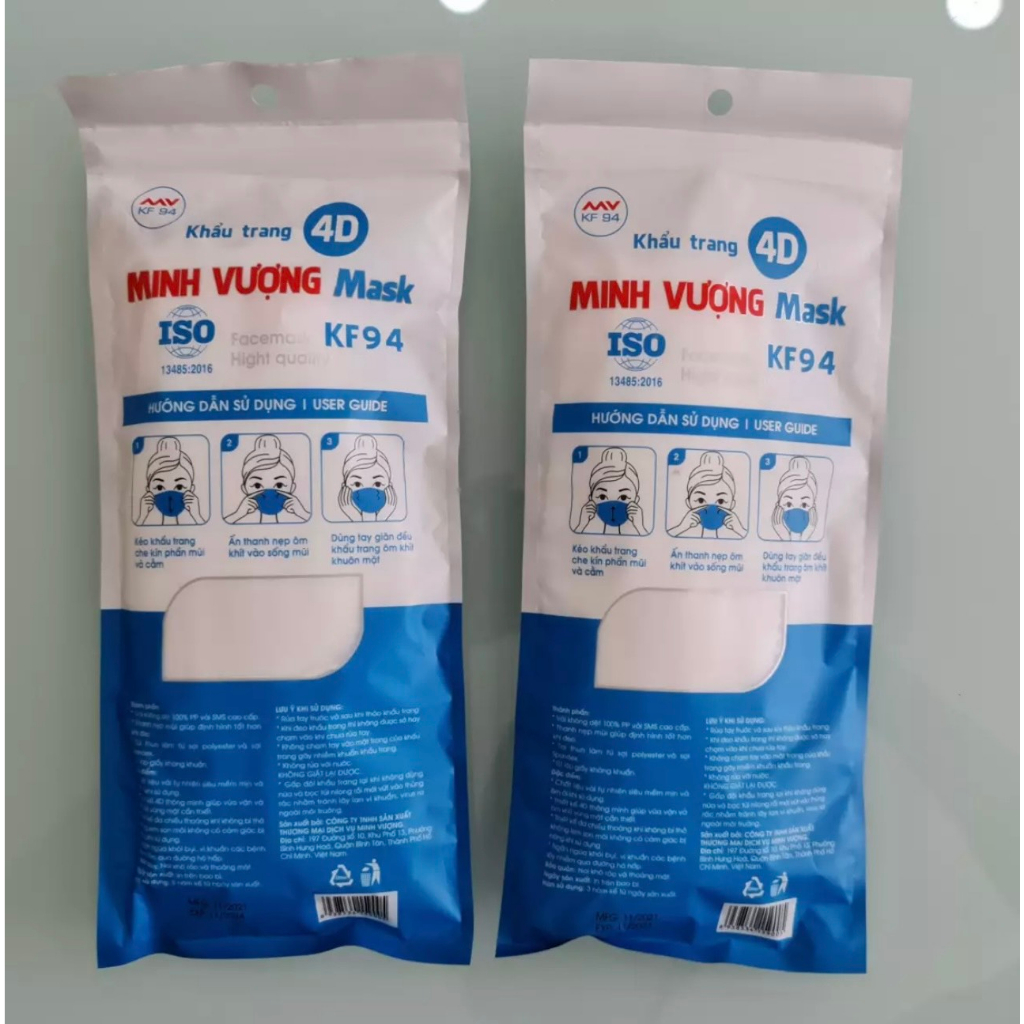Khẩu Trang 4D Minh Vượng KF94  4 Lớp